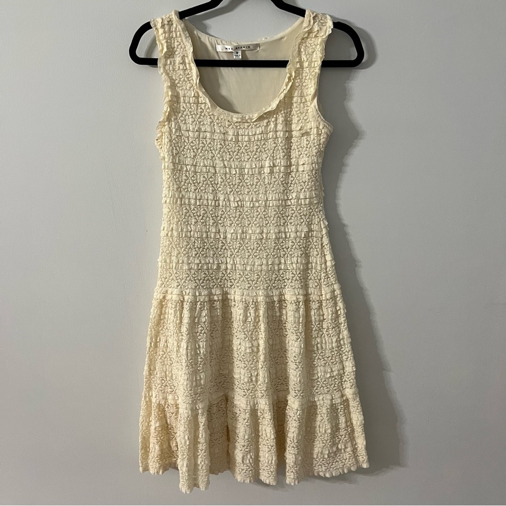 Max Studio Stretch Lace Ivory Tank Dress Size Medium